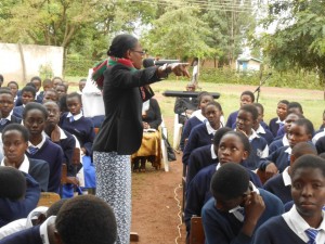 Monique, from Uganda's EFOGE chapter, preaching on Galatians 3:28.